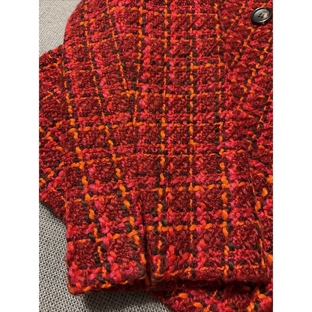 Talbots Women's 14 Blazer Red Wool Blend Blazer Jacket Double Button Front - Picture 8 of 12